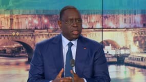 Le président sénégalais Macky Sall sur le plateau de BFMTV le 10 juin 2022

