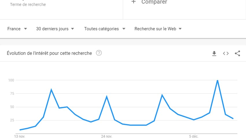 A chaque rassemblement, un pic de recherches. A chaque rassemblement, un pic de recherches.