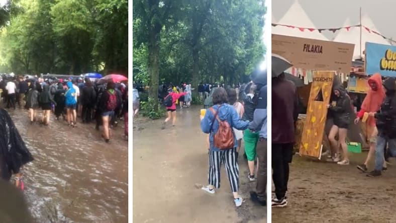 Les festivaliers de "We Love Green" en train d'évacuer du bois de Vincennes ce samedi soir. Les festivaliers de "We Love Green" en train d'évacuer du bois de Vincennes ce samedi soir.