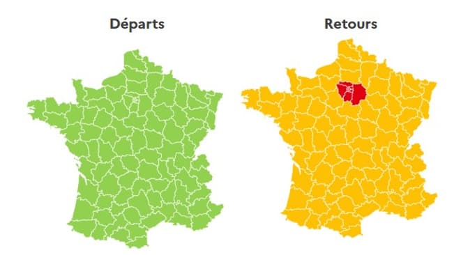 Ce lundi sera rouge dans le sens des retours en Ile-de-France. Ce lundi sera rouge dans le sens des retours en Ile-de-France.