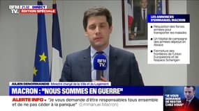Annonces d'Emmanuel Macron: Le ministre chargé de la Ville Julien Denormandie évoque "des mesures de confinement"