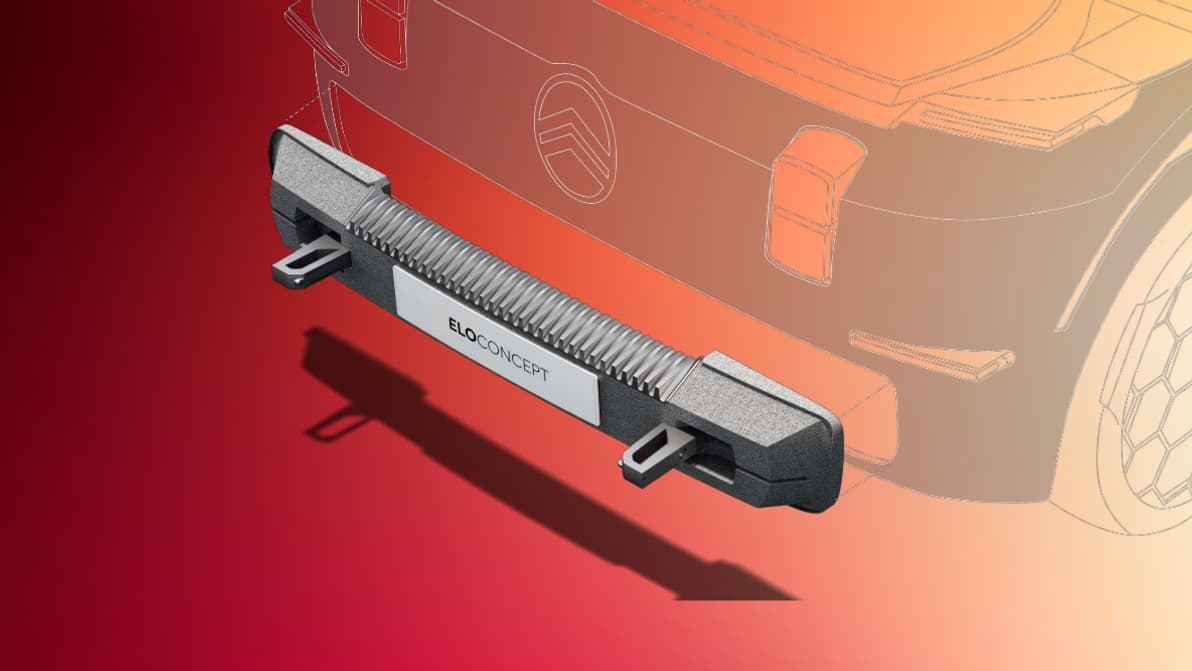 Sur le concept Citroën ELO, les pare-chocs qui peuvent se remplacer rapidement.