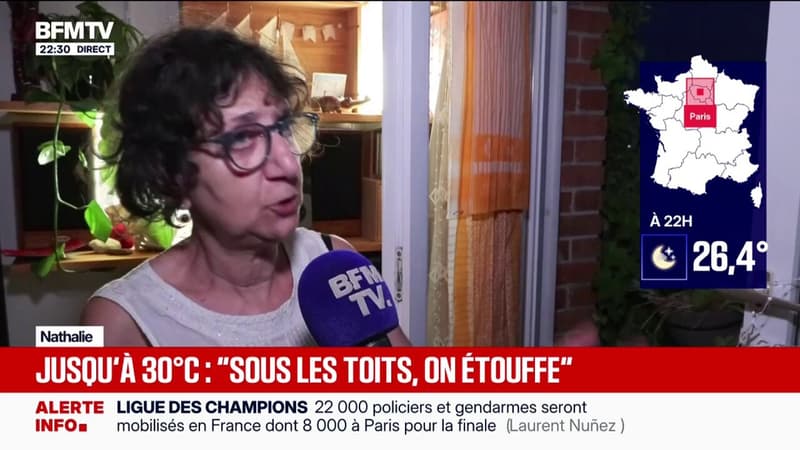 Canicule: “Dans cette pièce, il fait plus de 35 degrés”, explique Nathalie, habitante à Paris