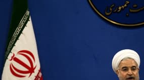 Le président iranien Hassan Rohani lors d'une conférence de presse à Téhéran, le 13 juin 2015