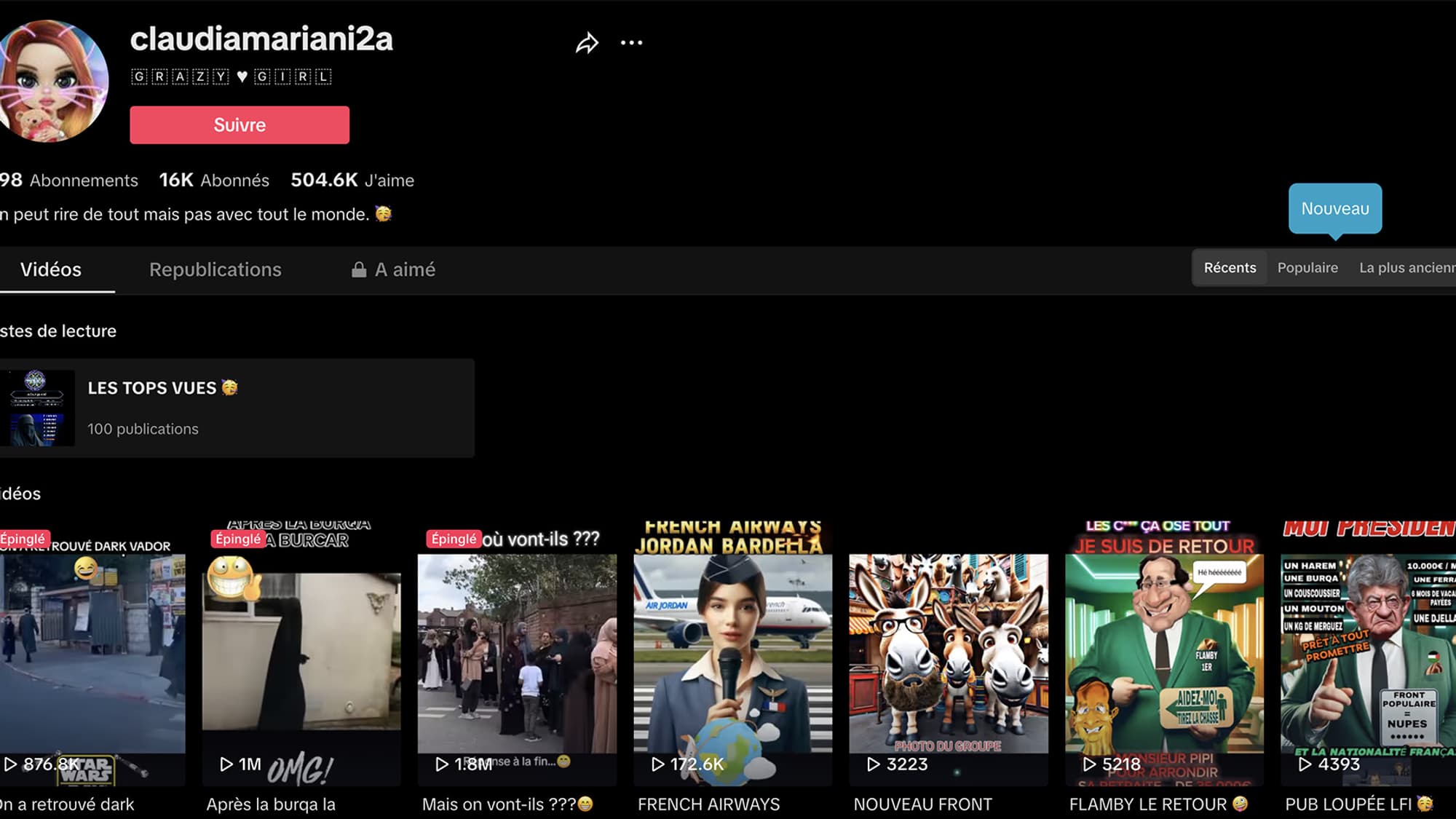 Le compte Tiktok à l'origine du morceau "Je partira pas" Le compte Tiktok à l'origine du morceau "Je partira pas"