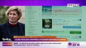  10.000 hôteliers européens attaquent Booking en France: "J'ai rencontré mon homologue européen pour lui rappeler cette volonté d'arriver à trouver une solution avec Booking", dit Nathalie Delattre, ministre déléguée chargée du tourisme