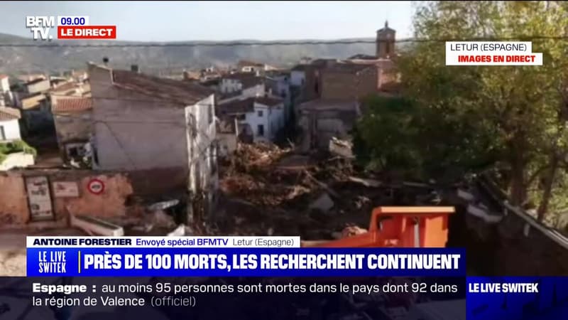 Inondations en Espagne: cette rue de Letur ne se distingue presque plus