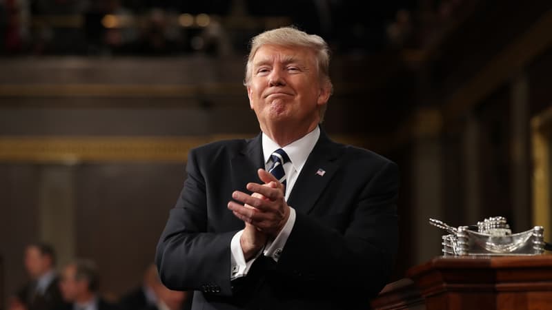 Donald Trump lors de son premier discours face au Congrès le 28 février. 