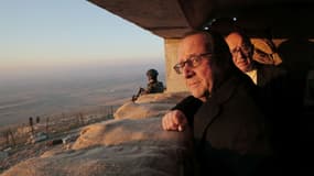 François Hollande et Jean-Yves Le Drian en Irak, à Mossoul, le 2 janvier 2017