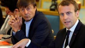 Nicolas Hulot, ministre de la Transition écologique, avec Emmanuel Macron, le 5 septembre 2017 à Paris