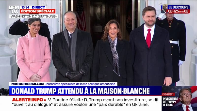 Investiture de Donald Trump: J.D. Vance reçu à la Maison Blanche par Kamala Harris