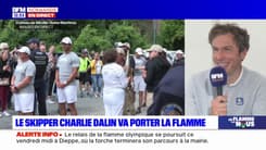 Le Havre: Charlie Dalin, skipper heureux porteur de la flamme olympique