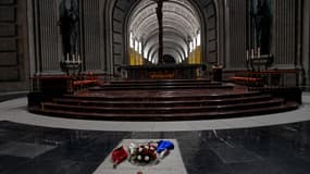 L'actuelle tombe du général et ancien dictateur Francisco Franco à San Lorenzo del Escorial, près de Madrid, dans la Valle de los Caidos