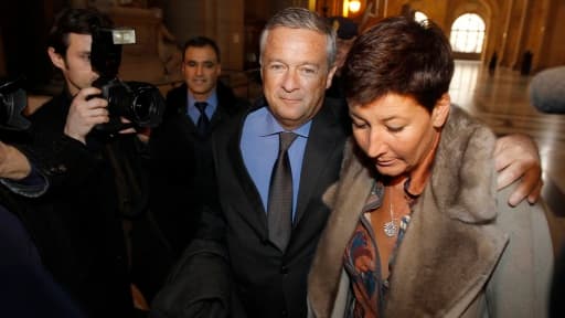Jean-Marie Messier avec son avocat Pascal Wilhelm et sa compagne en juin 2010 lors du procès en première instance