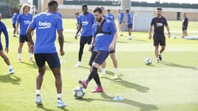 Lionel Messi à l'entraînement du Barça