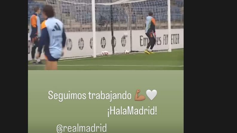 La capture de Kylian Mbappé lors de l'entraînement du Real Madrid, le 16 octobre 2024