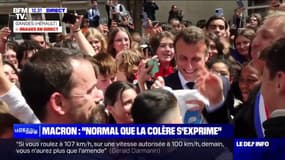 Emmanuel Macron au contact des élèves du collège Louise Michel de Ganges