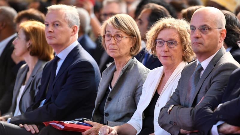 Les ministres des Armées, de l'Economie, de la Culture, du Travail et de l'Education le 28 juin 2018 à l'Elysée, pour les Assises des Outre-mer. 