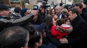 Emmanuel Macron en déplacement à Villeneuve-Saint-Georges, le 14 février 2018