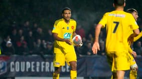 L'attaquant de Rodez, Andréas Hountondji, pendant le 32e de finale de la Coupe de France, le 5 janvier 2024