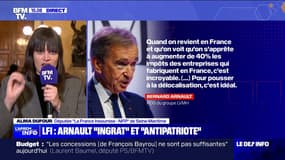 Alma Dufour (LFI) sur Bernard Arnault: "Vous avez beau baisser les impôts des multinationales, elles ne le vous rendent pas en emplois créés"