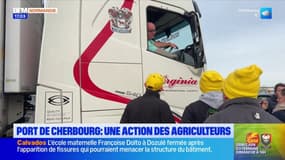 Port de Cherbourg: une action des agriculteurs