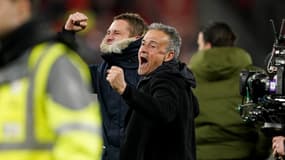La joie de Luis Enrique après Liverpool-PSG (0-1, 1 t.a.b. 4), le 11 mars 2025