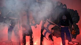 Fumigènes et tifo au Vélodrome