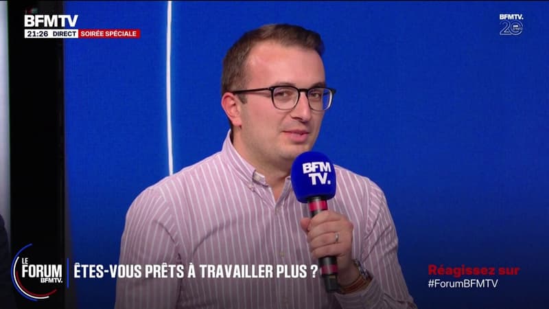 FORUM BFM - Travailler 12h de plus par an: "Il y a un clivage entre les métiers", déclare Benjamin, cadre dans la communication