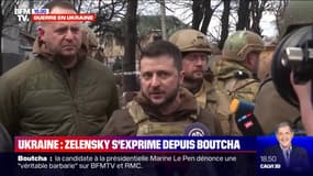 Volodymyr Zelensky s'exprime depuis Boutcha: "Nous souhaitons que le monde entier voit ce qu'il s'est passé, ce qu'ont fait les militaires russes"