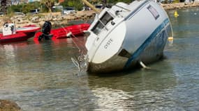 Un bateau s'est échoué cet hiver à Saint-Mandrier-sur-Mer. 