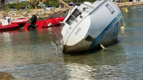 Un bateau s'est échoué cet hiver à Saint-Mandrier-sur-Mer. 