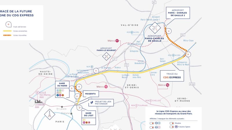 Le tracé du CDG Express