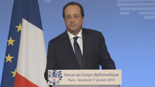 François Hollande lors de ses voeux aux ambassadeurs étrangers, vendredi.