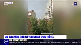 Un impressionnant incendie s'est déclaré samedi, en début d'après-midi, sur la terrasse d'un hôtel de Rueil-Malmaison (Hauts-de-Seine)