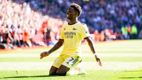 Bukayo Saka face à Aston Villa, le 19 mars 2022.