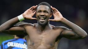 Marcus Thuram célèbre son but avec l'Inter Milan face à Côme, le 23 décembre 2024
