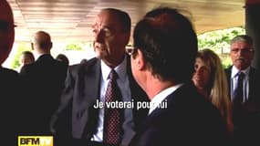Jacques Chirac et François Hollande, samedi à Sarran (Corrèze).