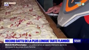 Strasbourg: des étudiants ont battu le record du monde de la plus longue tarte flambée