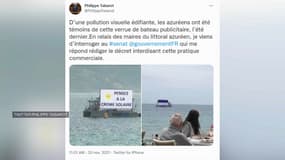 Le sénateur Philippe Tabarot a réclamé des actions contre la publicité en mer.