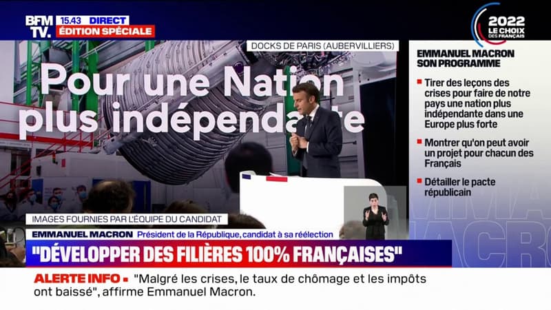 Emmanuel Macron affirme viser le plein emploi d'ici 5 ans