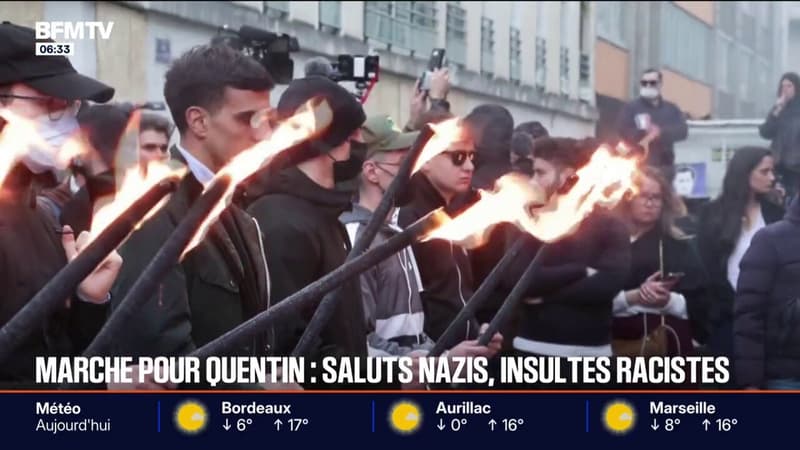 Saluts nazis, insultes racistes... 3.200 personnes ont défilé à Lyon pour rendre hommage à Quentin Deranque