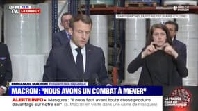 Emmanuel Macron "Nous aurons la capacité de produire en France d'ici fin avril 15 millions de masques par semaine"