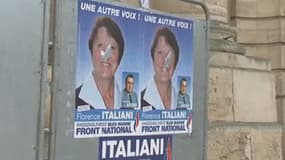 Des affiches de campagne de Florence Italiani, candidate FN dans l'Oise.