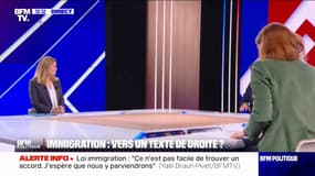 Loi Immigration: "C'est difficile mais nous parvenons à trouver des compromis" déclare Yaël Braun-Pivet