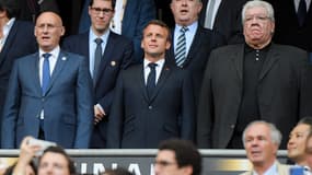 Bernard Laporte, Emmanuel Macron et Paul Goze
