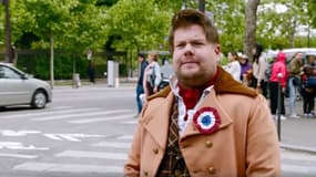 James Corden dans les rues de Paris.