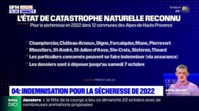 Alpes-de-Haute-Provence: indemnisation pour la sécheresse de 2022