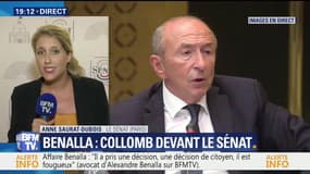 Gérard Collomb devant les sénateurs, sur l'affaire Benalla: "J'en découvre tous les jours"