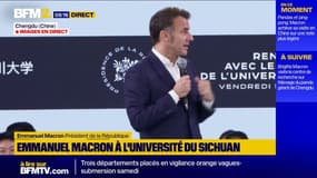 "Venez en France étudier", lance Emmanuel Macron aux étudiants chinois